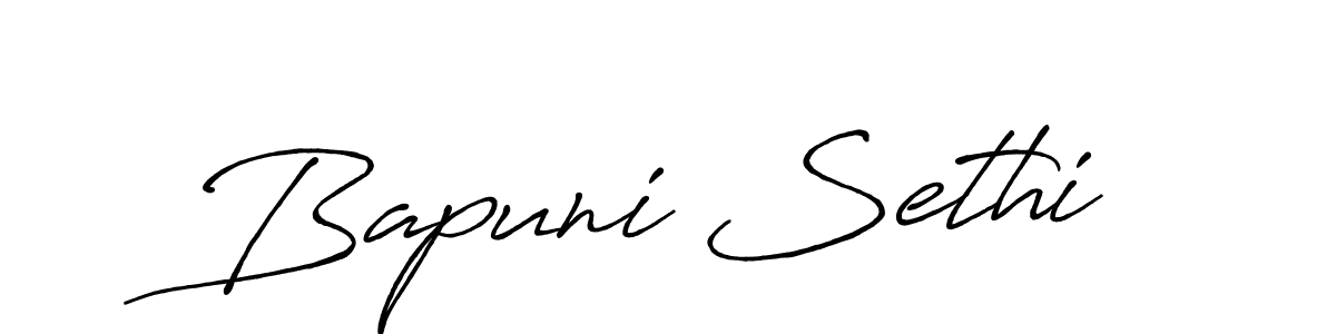 Make a beautiful signature design for name Bapuni Sethi. Use this online signature maker to create a handwritten signature for free. Bapuni Sethi signature style 7 images and pictures png