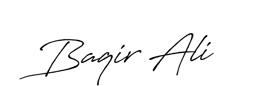 How to make Baqir Ali name signature. Use Antro_Vectra_Bolder style for creating short signs online. This is the latest handwritten sign. Baqir Ali signature style 7 images and pictures png