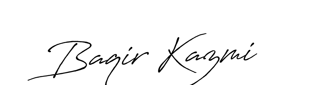 The best way (Antro_Vectra_Bolder) to make a short signature is to pick only two or three words in your name. The name Baqir Kazmi include a total of six letters. For converting this name. Baqir Kazmi signature style 7 images and pictures png