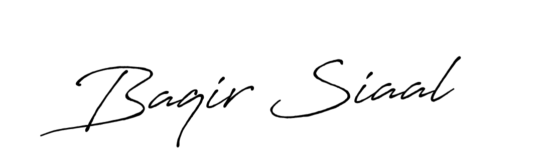 Create a beautiful signature design for name Baqir Siaal. With this signature (Antro_Vectra_Bolder) fonts, you can make a handwritten signature for free. Baqir Siaal signature style 7 images and pictures png