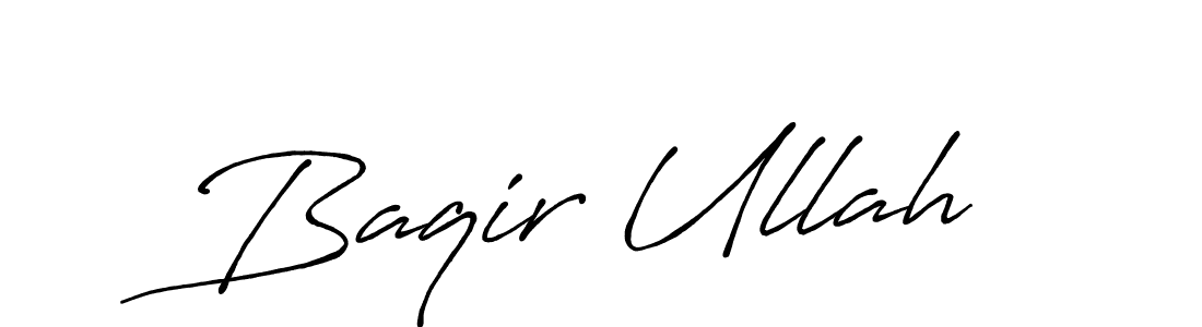 Design your own signature with our free online signature maker. With this signature software, you can create a handwritten (Antro_Vectra_Bolder) signature for name Baqir Ullah. Baqir Ullah signature style 7 images and pictures png