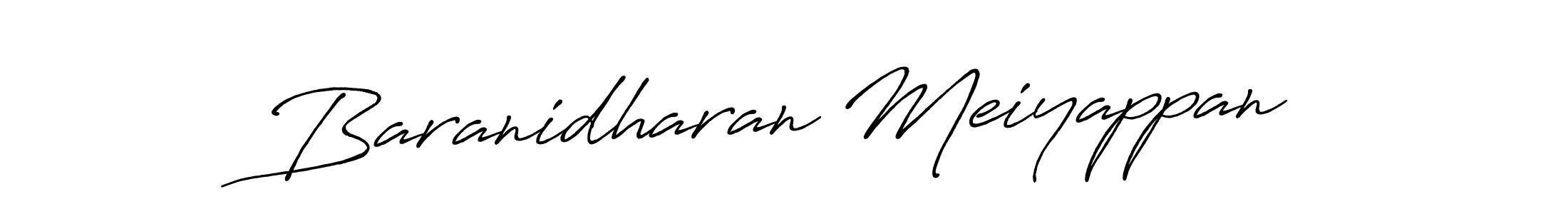 Create a beautiful signature design for name Baranidharan Meiyappan. With this signature (Antro_Vectra_Bolder) fonts, you can make a handwritten signature for free. Baranidharan Meiyappan signature style 7 images and pictures png