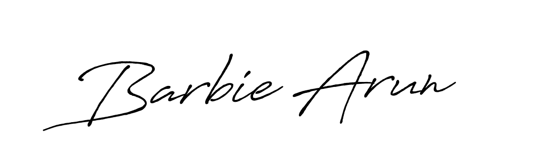 The best way (Antro_Vectra_Bolder) to make a short signature is to pick only two or three words in your name. The name Barbie Arun include a total of six letters. For converting this name. Barbie Arun signature style 7 images and pictures png