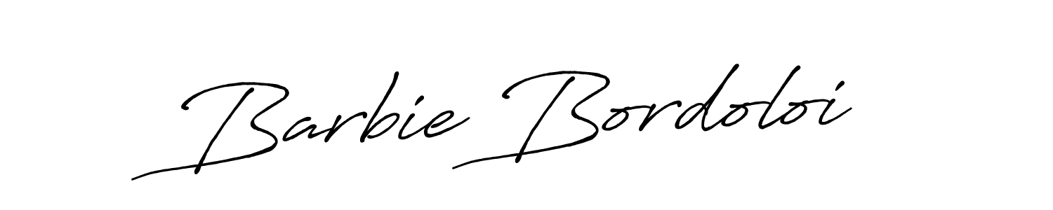 Make a beautiful signature design for name Barbie Bordoloi. With this signature (Antro_Vectra_Bolder) style, you can create a handwritten signature for free. Barbie Bordoloi signature style 7 images and pictures png