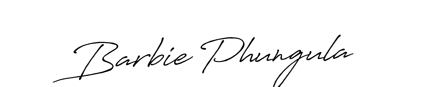 You should practise on your own different ways (Antro_Vectra_Bolder) to write your name (Barbie Phungula) in signature. don't let someone else do it for you. Barbie Phungula signature style 7 images and pictures png