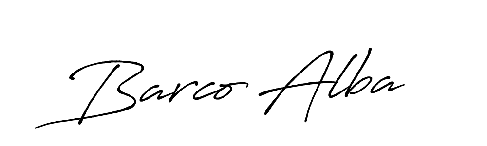 Use a signature maker to create a handwritten signature online. With this signature software, you can design (Antro_Vectra_Bolder) your own signature for name Barco Alba. Barco Alba signature style 7 images and pictures png