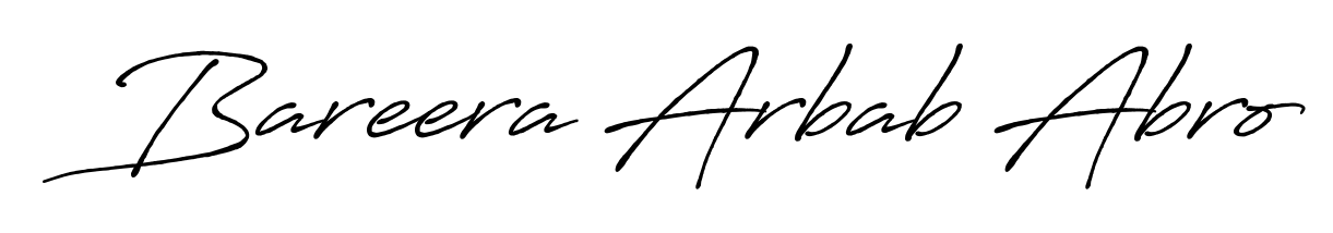 Discover how Bareera Arbab Abro looks in an executive cursive font (Antro_Vectra_Bolder). Perfect for legal documents, invoices, and certificates. Bareera Arbab Abro signature style 7 images and pictures png
