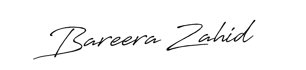 Create a beautiful signature design for name Bareera Zahid. With this signature (Antro_Vectra_Bolder) fonts, you can make a handwritten signature for free. Bareera Zahid signature style 7 images and pictures png