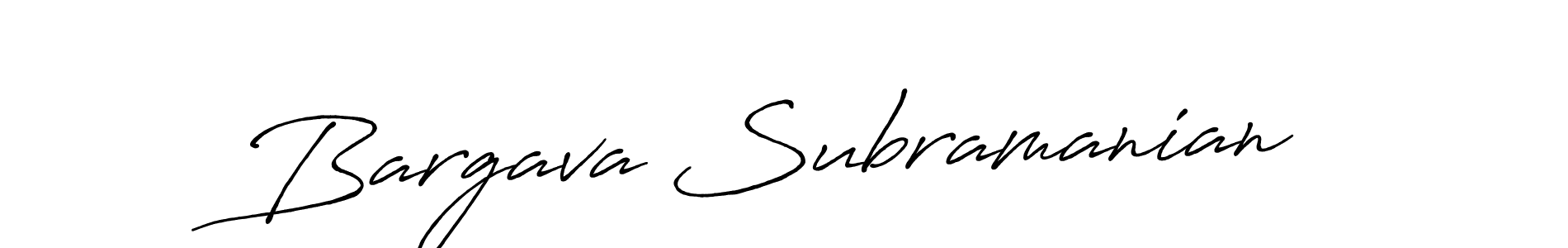 It looks lik you need a new signature style for name Bargava Subramanian. Design unique handwritten (Antro_Vectra_Bolder) signature with our free signature maker in just a few clicks. Bargava Subramanian signature style 7 images and pictures png