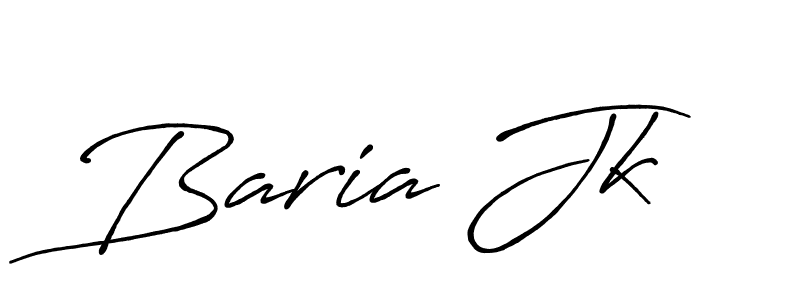 How to make Baria Jk name signature. Use Antro_Vectra_Bolder style for creating short signs online. This is the latest handwritten sign. Baria Jk signature style 7 images and pictures png