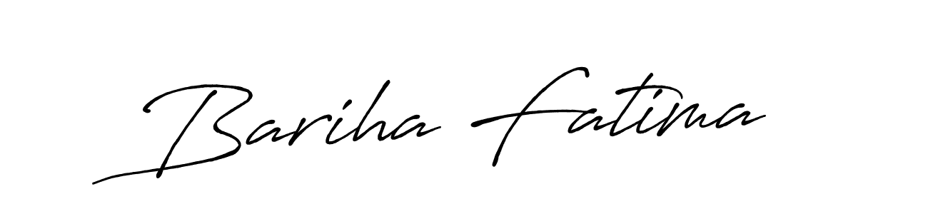 Make a beautiful signature design for name Bariha Fatima. With this signature (Antro_Vectra_Bolder) style, you can create a handwritten signature for free. Bariha Fatima signature style 7 images and pictures png