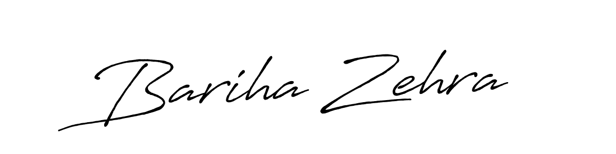 Create a beautiful signature design for name Bariha Zehra. With this signature (Antro_Vectra_Bolder) fonts, you can make a handwritten signature for free. Bariha Zehra signature style 7 images and pictures png