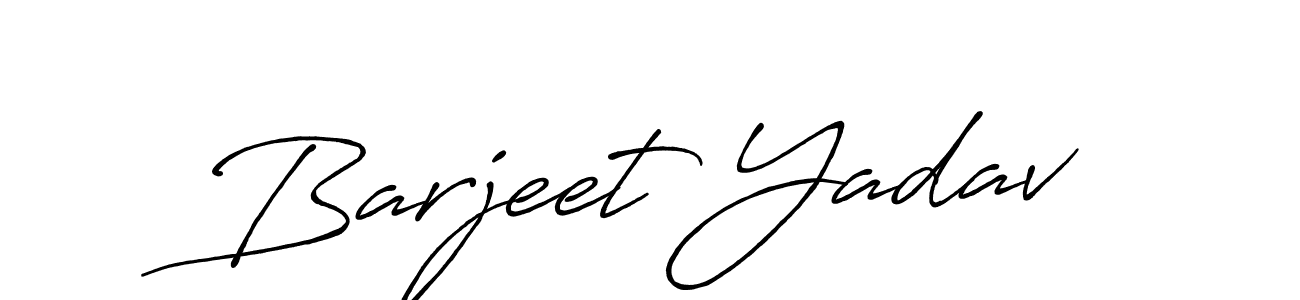 Make a beautiful signature design for name Barjeet Yadav. With this signature (Antro_Vectra_Bolder) style, you can create a handwritten signature for free. Barjeet Yadav signature style 7 images and pictures png