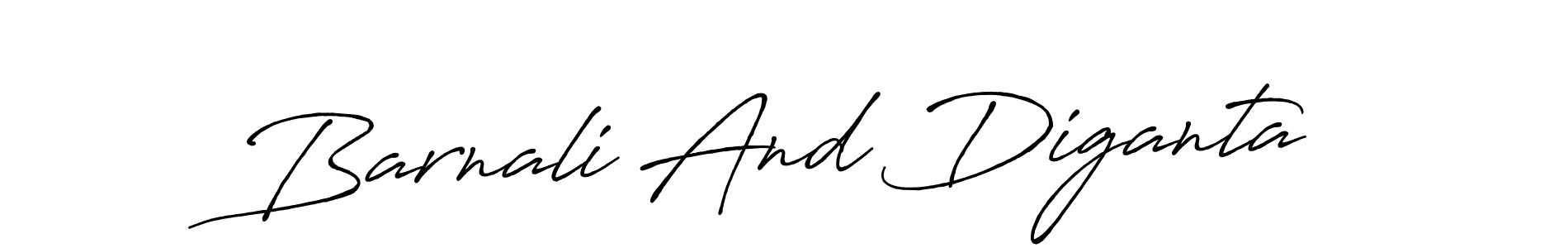 How to make Barnali And Diganta name signature. Use Antro_Vectra_Bolder style for creating short signs online. This is the latest handwritten sign. Barnali And Diganta signature style 7 images and pictures png