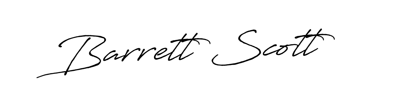 Make a beautiful signature design for name Barrett Scott. With this signature (Antro_Vectra_Bolder) style, you can create a handwritten signature for free. Barrett Scott signature style 7 images and pictures png