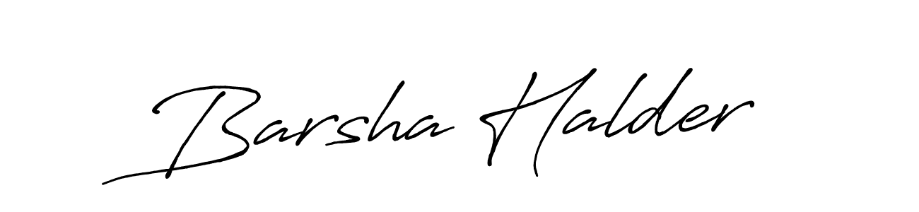 Create a beautiful signature design for name Barsha Halder. With this signature (Antro_Vectra_Bolder) fonts, you can make a handwritten signature for free. Barsha Halder signature style 7 images and pictures png