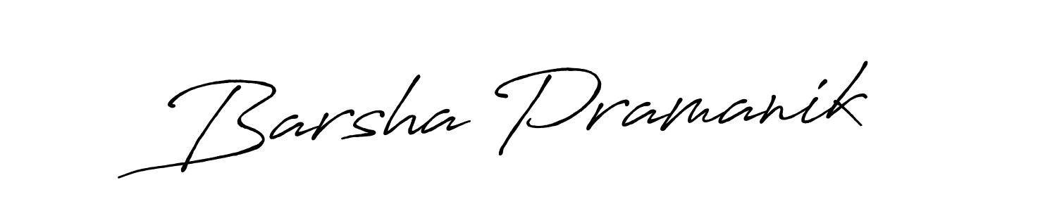 Create a beautiful signature design for name Barsha Pramanik. With this signature (Antro_Vectra_Bolder) fonts, you can make a handwritten signature for free. Barsha Pramanik signature style 7 images and pictures png