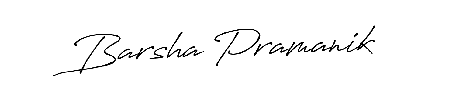 The best way (Antro_Vectra_Bolder) to make a short signature is to pick only two or three words in your name. The name Barsha Pramanik include a total of six letters. For converting this name. Barsha Pramanik signature style 7 images and pictures png
