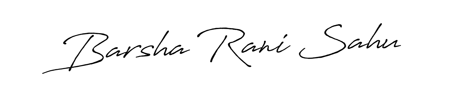 Make a beautiful signature design for name Barsha Rani Sahu. With this signature (Antro_Vectra_Bolder) style, you can create a handwritten signature for free. Barsha Rani Sahu signature style 7 images and pictures png