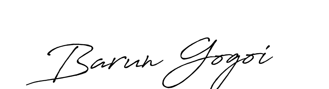 How to make Barun Gogoi name signature. Use Antro_Vectra_Bolder style for creating short signs online. This is the latest handwritten sign. Barun Gogoi signature style 7 images and pictures png