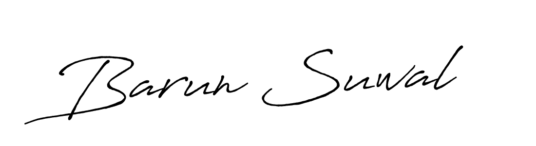 Barun Suwal stylish signature style. Best Handwritten Sign (Antro_Vectra_Bolder) for my name. Handwritten Signature Collection Ideas for my name Barun Suwal. Barun Suwal signature style 7 images and pictures png