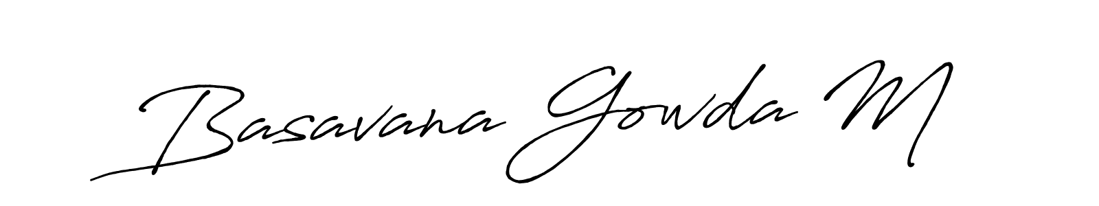 Design your own signature with our free online signature maker. With this signature software, you can create a handwritten (Antro_Vectra_Bolder) signature for name Basavana Gowda M. Basavana Gowda M signature style 7 images and pictures png