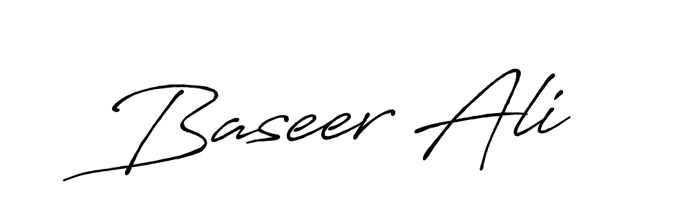 Use a signature maker to create a handwritten signature online. With this signature software, you can design (Antro_Vectra_Bolder) your own signature for name Baseer Ali. Baseer Ali signature style 7 images and pictures png
