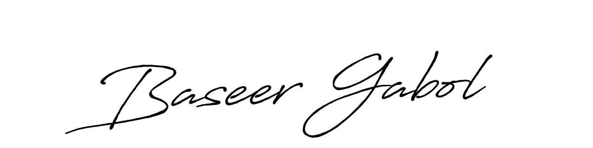 Make a beautiful signature design for name Baseer Gabol. With this signature (Antro_Vectra_Bolder) style, you can create a handwritten signature for free. Baseer Gabol signature style 7 images and pictures png