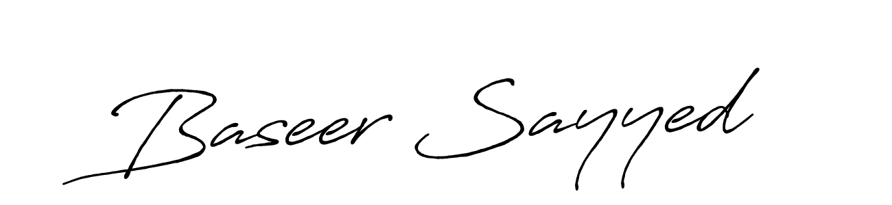 Design your own signature with our free online signature maker. With this signature software, you can create a handwritten (Antro_Vectra_Bolder) signature for name Baseer Sayyed. Baseer Sayyed signature style 7 images and pictures png