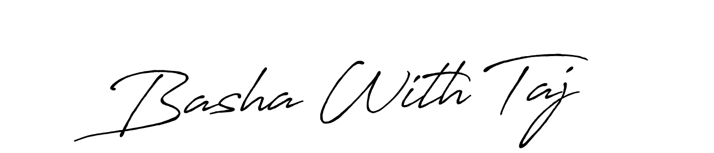 Similarly Antro_Vectra_Bolder is the best handwritten signature design. Signature creator online .You can use it as an online autograph creator for name Basha With Taj. Basha With Taj signature style 7 images and pictures png