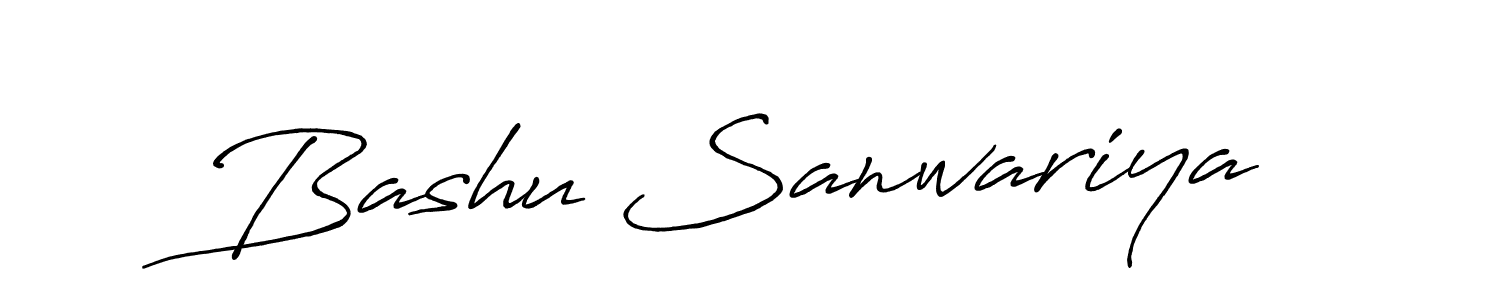 Create a beautiful signature design for name Bashu Sanwariya. With this signature (Antro_Vectra_Bolder) fonts, you can make a handwritten signature for free. Bashu Sanwariya signature style 7 images and pictures png