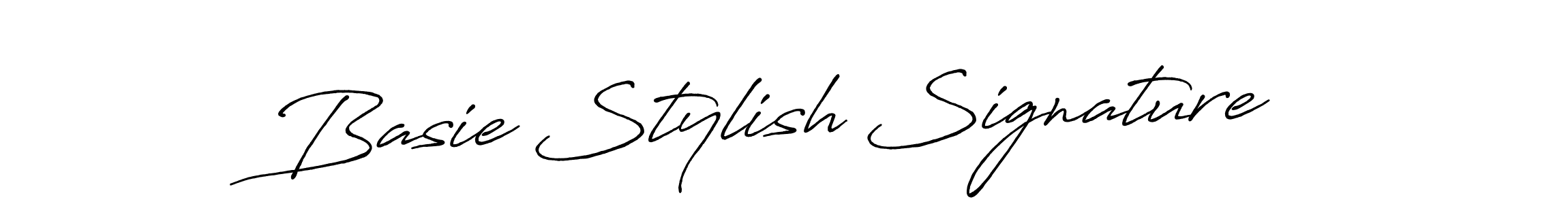 Make a beautiful signature design for name Basie Stylish Signature. With this signature (Antro_Vectra_Bolder) style, you can create a handwritten signature for free. Basie Stylish Signature signature style 7 images and pictures png