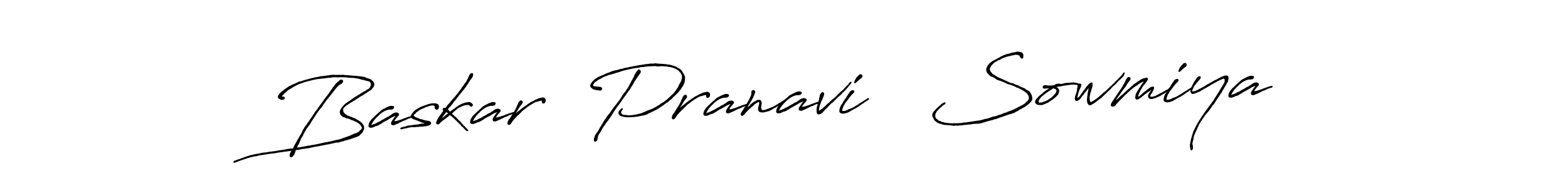 Also we have Baskar  Pranavi   Sowmiya name is the best signature style. Create professional handwritten signature collection using Antro_Vectra_Bolder autograph style. Baskar  Pranavi   Sowmiya signature style 7 images and pictures png