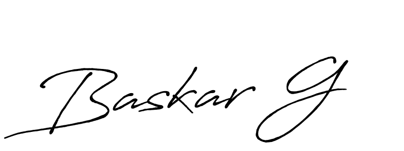 Make a beautiful signature design for name Baskar G. With this signature (Antro_Vectra_Bolder) style, you can create a handwritten signature for free. Baskar G signature style 7 images and pictures png