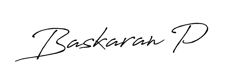 How to make Baskaran P name signature. Use Antro_Vectra_Bolder style for creating short signs online. This is the latest handwritten sign. Baskaran P signature style 7 images and pictures png