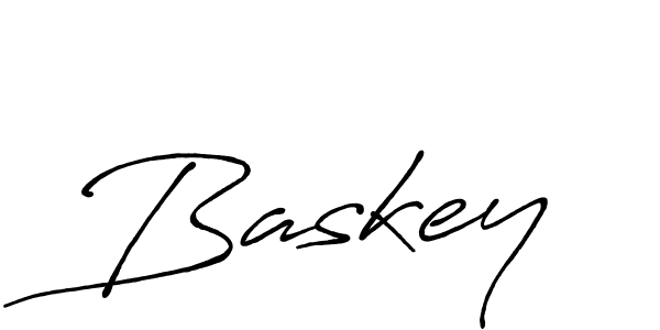 Use a signature maker to create a handwritten signature online. With this signature software, you can design (Antro_Vectra_Bolder) your own signature for name Baskey. Baskey signature style 7 images and pictures png