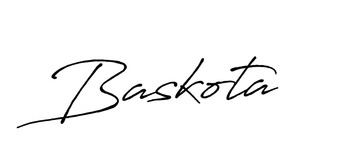 Baskota stylish signature style. Best Handwritten Sign (Antro_Vectra_Bolder) for my name. Handwritten Signature Collection Ideas for my name Baskota. Baskota signature style 7 images and pictures png