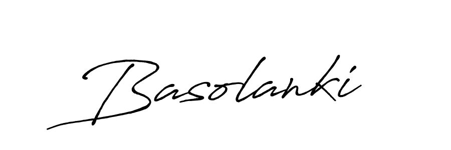 Design your own signature with our free online signature maker. With this signature software, you can create a handwritten (Antro_Vectra_Bolder) signature for name Basolanki. Basolanki signature style 7 images and pictures png