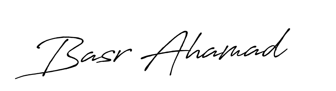 Create a beautiful signature design for name Basr Ahamad. With this signature (Antro_Vectra_Bolder) fonts, you can make a handwritten signature for free. Basr Ahamad signature style 7 images and pictures png