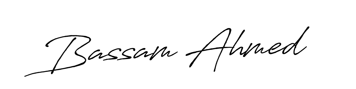 The best way (Antro_Vectra_Bolder) to make a short signature is to pick only two or three words in your name. The name Bassam Ahmed include a total of six letters. For converting this name. Bassam Ahmed signature style 7 images and pictures png