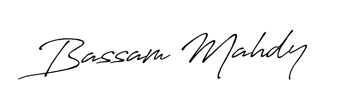 How to make Bassam Mahdy name signature. Use Antro_Vectra_Bolder style for creating short signs online. This is the latest handwritten sign. Bassam Mahdy signature style 7 images and pictures png