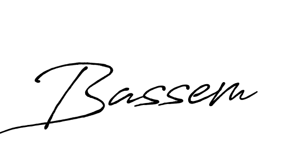 Design your own signature with our free online signature maker. With this signature software, you can create a handwritten (Antro_Vectra_Bolder) signature for name Bassem. Bassem signature style 7 images and pictures png