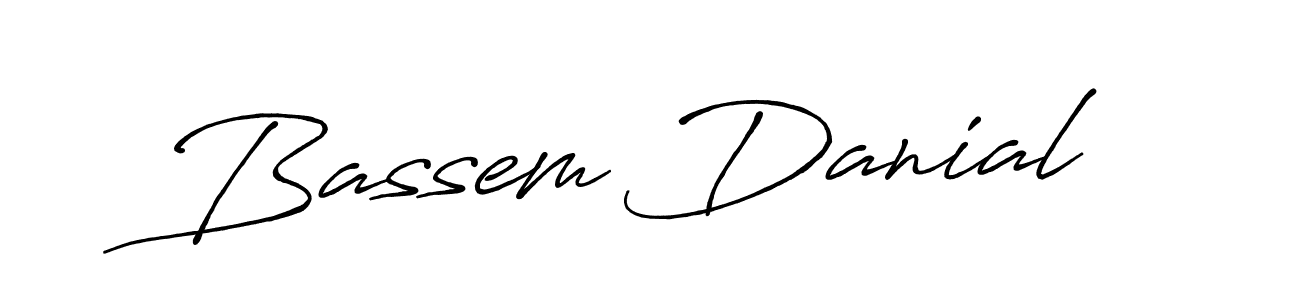 The best way (Antro_Vectra_Bolder) to make a short signature is to pick only two or three words in your name. The name Bassem Danial include a total of six letters. For converting this name. Bassem Danial signature style 7 images and pictures png