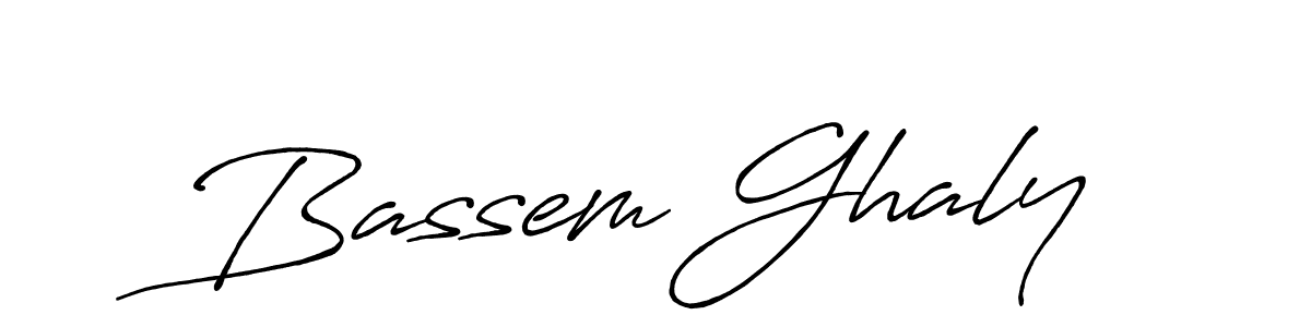 Also we have Bassem Ghaly name is the best signature style. Create professional handwritten signature collection using Antro_Vectra_Bolder autograph style. Bassem Ghaly signature style 7 images and pictures png