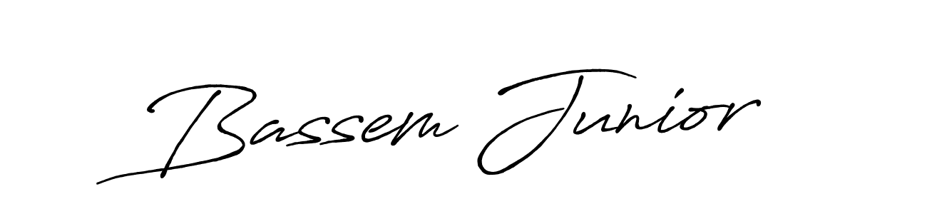 Antro_Vectra_Bolder is a professional signature style that is perfect for those who want to add a touch of class to their signature. It is also a great choice for those who want to make their signature more unique. Get Bassem Junior name to fancy signature for free. Bassem Junior signature style 7 images and pictures png