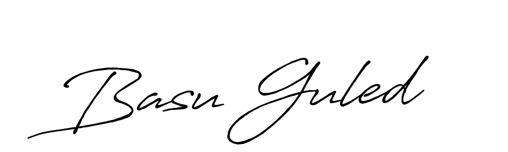 Make a beautiful signature design for name Basu Guled. With this signature (Antro_Vectra_Bolder) style, you can create a handwritten signature for free. Basu Guled signature style 7 images and pictures png