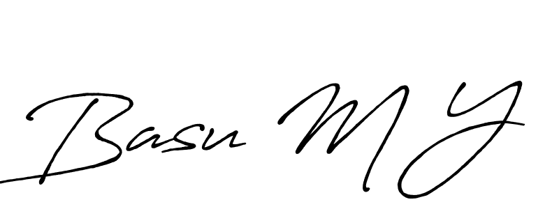 Make a beautiful signature design for name Basu M Y. With this signature (Antro_Vectra_Bolder) style, you can create a handwritten signature for free. Basu M Y signature style 7 images and pictures png
