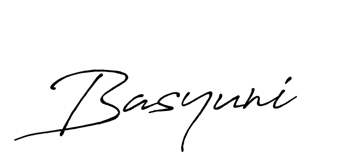 Also we have Basyuni name is the best signature style. Create professional handwritten signature collection using Antro_Vectra_Bolder autograph style. Basyuni signature style 7 images and pictures png