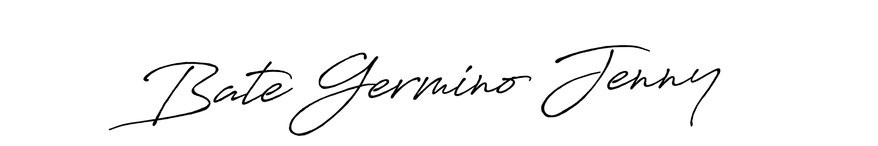 The best way (Antro_Vectra_Bolder) to make a short signature is to pick only two or three words in your name. The name Bate Germino Jenny include a total of six letters. For converting this name. Bate Germino Jenny signature style 7 images and pictures png