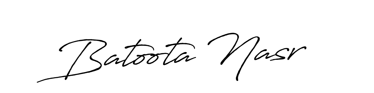 It looks lik you need a new signature style for name Batoota Nasr. Design unique handwritten (Antro_Vectra_Bolder) signature with our free signature maker in just a few clicks. Batoota Nasr signature style 7 images and pictures png